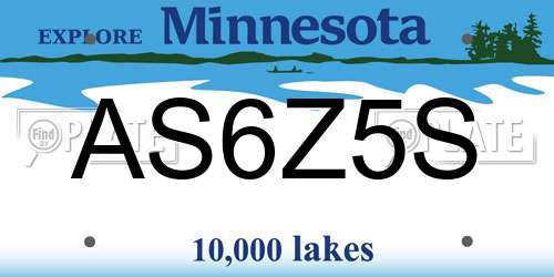 AS6Z5S Minnesota License Plate
