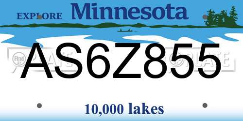 AS6Z855 Minnesota License Plate