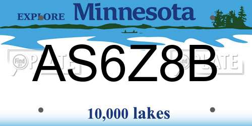 AS6Z8B Minnesota License Plate
