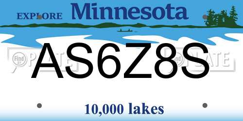 AS6Z8S Minnesota License Plate