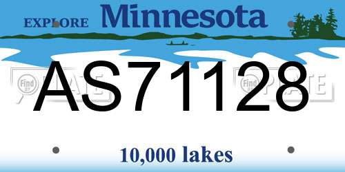 AS71128 Minnesota License Plate