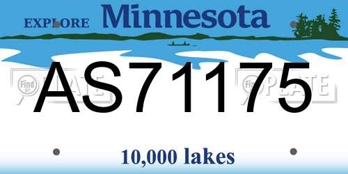 AS71175 Minnesota License Plate