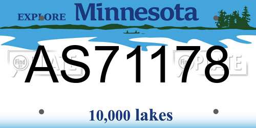 AS71178 Minnesota License Plate