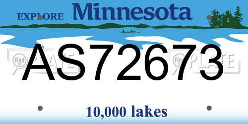 AS72673 Minnesota License Plate