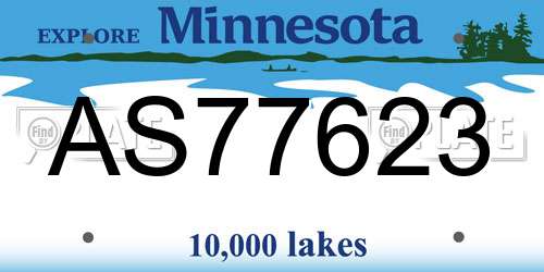 AS77623 Minnesota License Plate