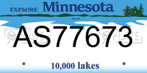AS77673 Minnesota License Plate