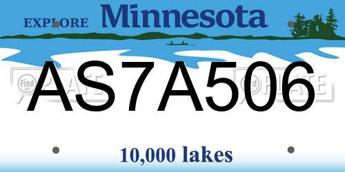 AS7A506 Minnesota License Plate