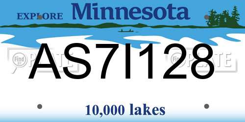 AS7I128 Minnesota License Plate