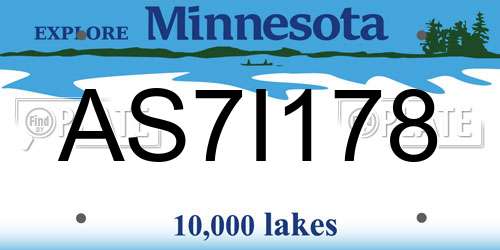 AS7I178 Minnesota License Plate