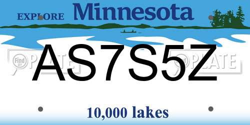 AS7S5Z Minnesota License Plate