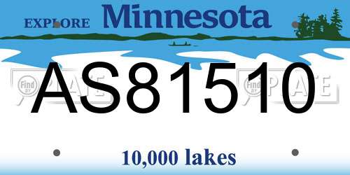 AS81510 Minnesota License Plate