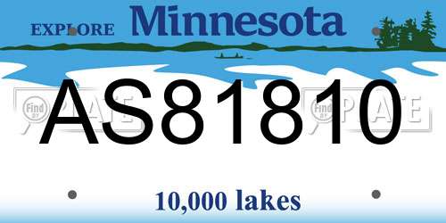 AS81810 Minnesota License Plate
