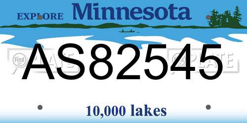 AS82545 Minnesota License Plate