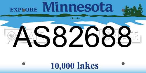 AS82688 Minnesota License Plate