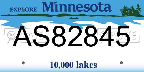 AS82845 Minnesota License Plate