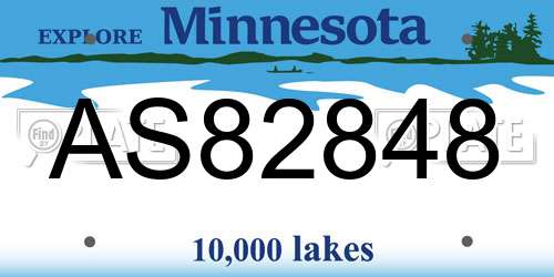 AS82848 Minnesota License Plate