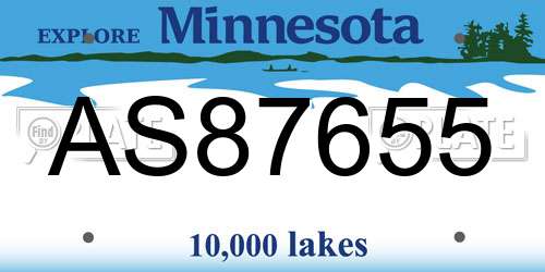 AS87655 Minnesota License Plate