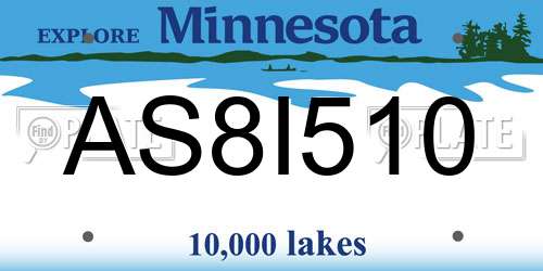 AS8I510 Minnesota License Plate