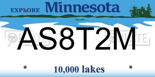 AS8T2M Minnesota License Plate
