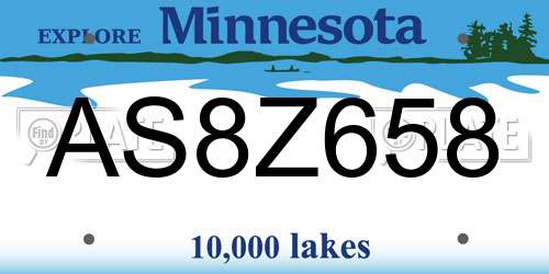 AS8Z658 Minnesota License Plate