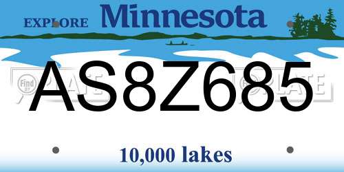 AS8Z685 Minnesota License Plate