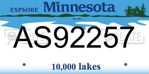 AS92257 Minnesota License Plate
