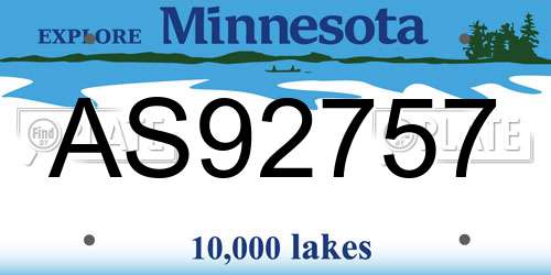 AS92757 Minnesota License Plate