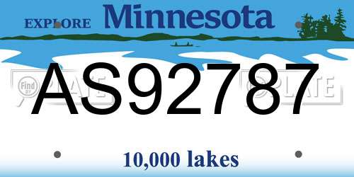 AS92787 Minnesota License Plate