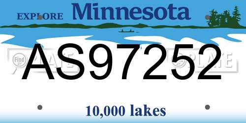 AS97252 Minnesota License Plate