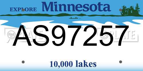 AS97257 Minnesota License Plate