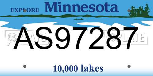 AS97287 Minnesota License Plate