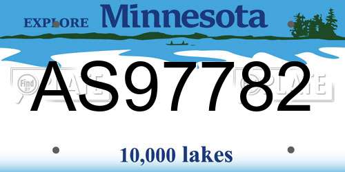 AS97782 Minnesota License Plate