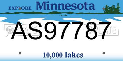 AS97787 Minnesota License Plate