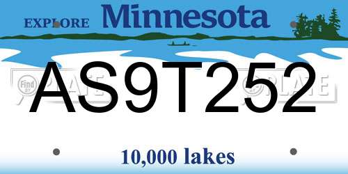AS9T252 Minnesota License Plate