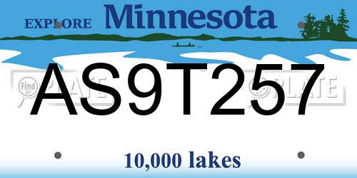 AS9T257 Minnesota License Plate