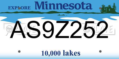 AS9Z252 Minnesota License Plate