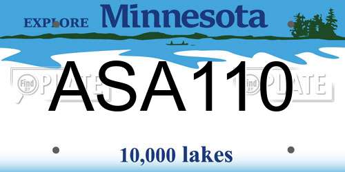 ASA110 Minnesota License Plate