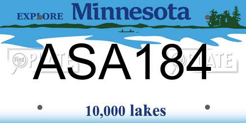 ASA184 Minnesota License Plate