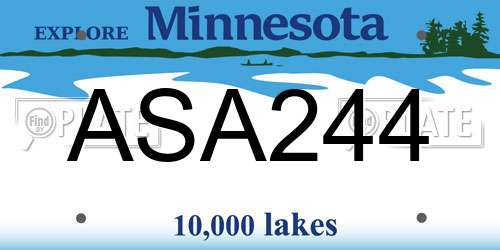 ASA244 Minnesota License Plate