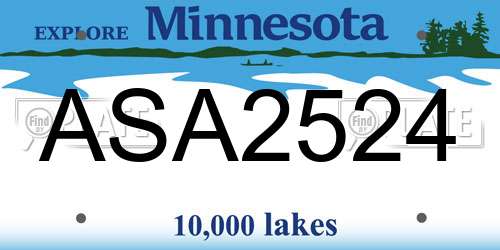 ASA2524 Minnesota License Plate