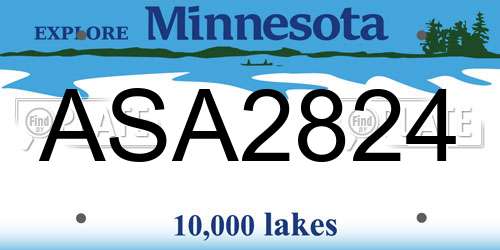 ASA2824 Minnesota License Plate