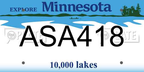ASA418 Minnesota License Plate