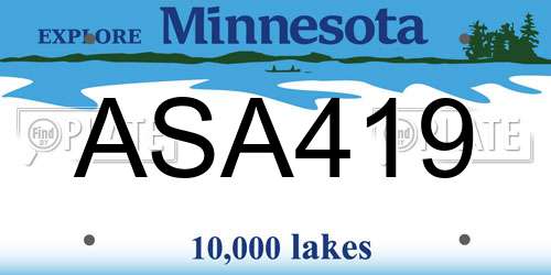 ASA419 Minnesota License Plate