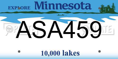 ASA459 Minnesota License Plate