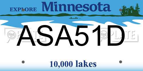 ASA51D Minnesota License Plate