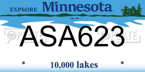 ASA623 Minnesota License Plate