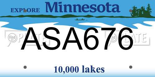 ASA676 Minnesota License Plate