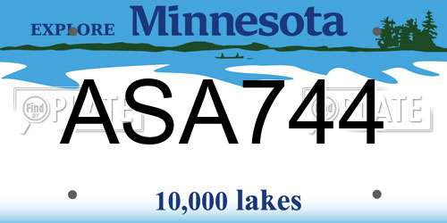 ASA744 Minnesota License Plate