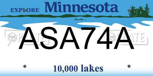 ASA74A Minnesota License Plate