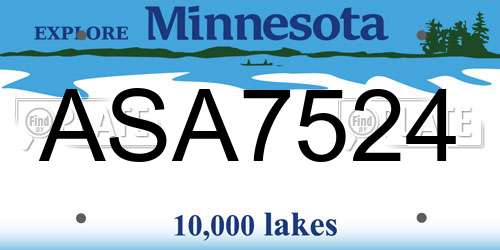 ASA7524 Minnesota License Plate